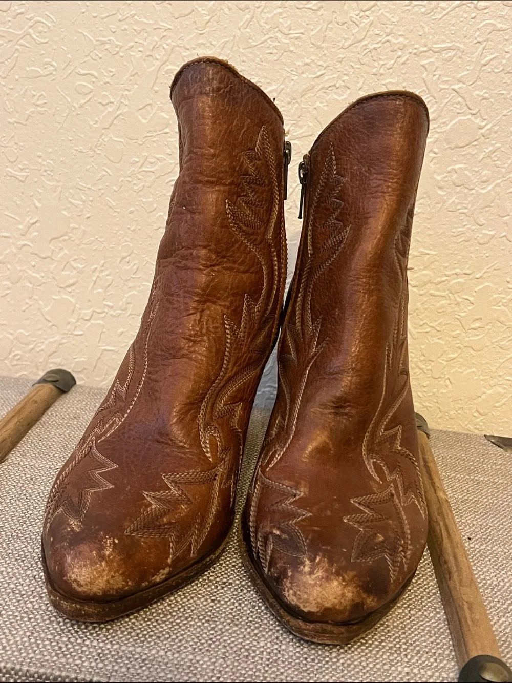 Liberty Black Ladies Avery Boho Drica Red Brown Ankle Boots- Size 8